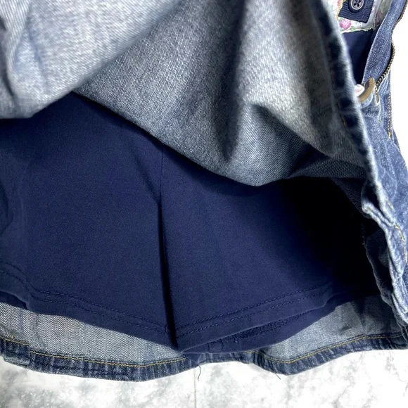 Gap Kids Pleated Y2K Dark Wash Denim Skirt Adjustable Waistband Girls 10 - Picture 6 of 9
